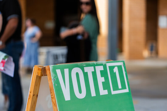 Vote 1 political signage on way to polling station