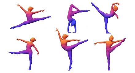 Fototapeta premium Colorful figures in dance poses