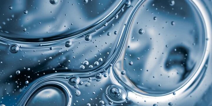 Transparent Cosmetic Bubbles in Clear Serum Texture