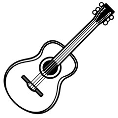 Fototapeta premium Minimal Guitar Silhouette Vector