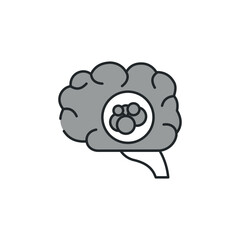 Brain Tumor icon design with white background stock illustration