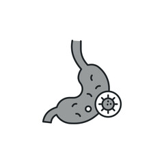 Intestine Infection icon design with white background stock illustration