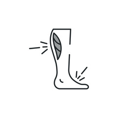 Calf Injury icon design with white background stock illustration