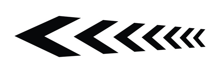 Arrow chevron symbol. Black arrows symbols set. Blend effect. Vector isolated on white.