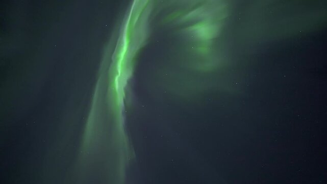 Bright auroral corona in the sky, real-time video