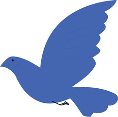 Flying Blue Dove Peace Icon