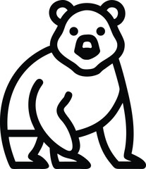 bear full body vector silhouette design.
