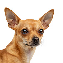 Close-up portrait Chihuahua isolated on white background