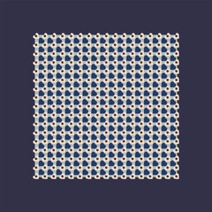 Square scarf design heart pattern white blue background. Summer season universal fashion accessory. High resolution image digital illustration. Modern scarves fabric textile swatch allover print block