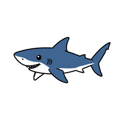 Obraz premium Baby shark swimming in a playful style with a friendly expression 