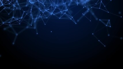 Blue glowing network connections. Communication and technology network concept with moving lines and dots. Seamless loop - Powered by Adobe