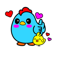 chicken and chick illustrator photo