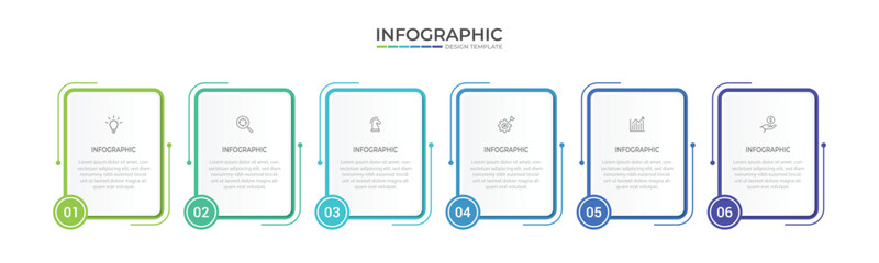 Vector Infographic label design template with icons and 6 options or steps. Can be used for process diagram, presentations, workflow layout, banner, flow chart, info graph.