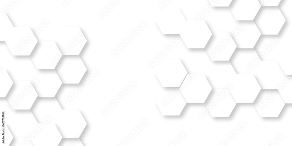 Aufkleber seamless pattern with hexagons abstract minimal background. abstract emboss white hexagonal backgrou