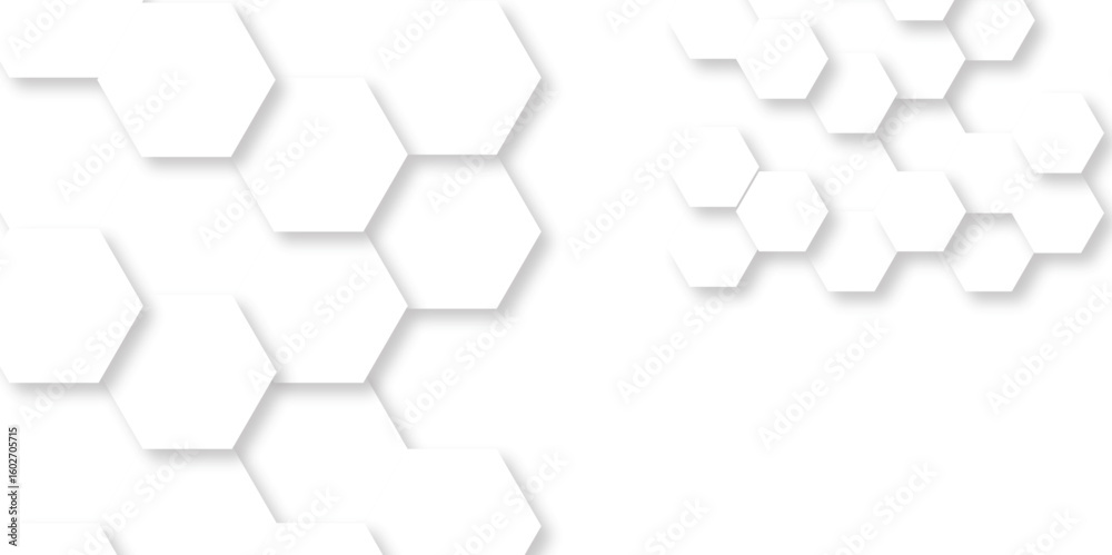 Aufkleber seamless pattern with hexagons abstract minimal background. abstract emboss white hexagonal backgrou