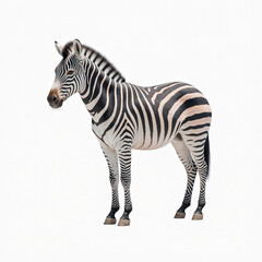Fototapeta premium Striped Majesty: A majestic zebra stands tall, showcasing its striking black and white striped coat, a true icon of the African savanna. 