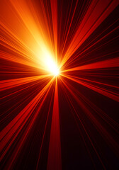 Fototapeta premium Dynamic Red Light Burst Abstract Flare, Energy, Beam, Glow, Flare, Explosion, Brightness, Abstract Background.