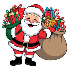 santa claus with gifts