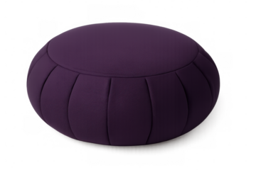 Purple meditation cushion promoting mindfulness and relaxation, perfect for yoga and meditation practice
