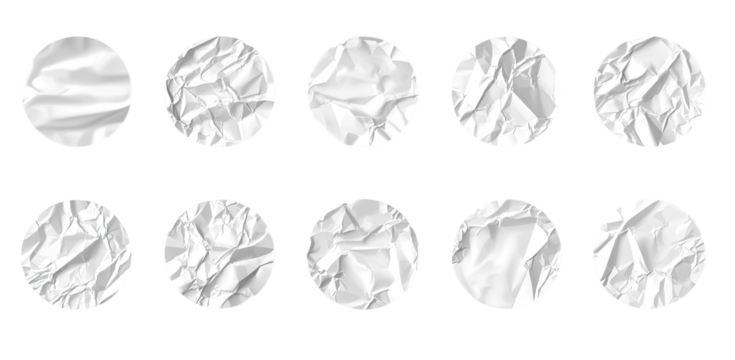 Circular, textured, white shapes