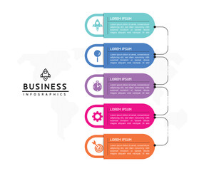 Vector business Presentation Connecting Steps Infographic Template