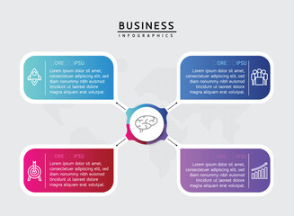 Vector business Presentation Connecting Steps Infographic Template