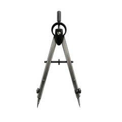 Drawing compass isolated on white background