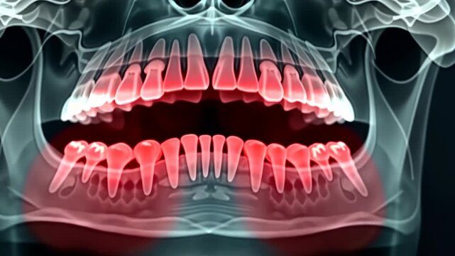 panoramic x-ray, dental imaging, jaw structure. Oral health. Teeth alignment influences chewing efficiency. Jawbone density supports tooth stability. Dental care enhances overall wellness.