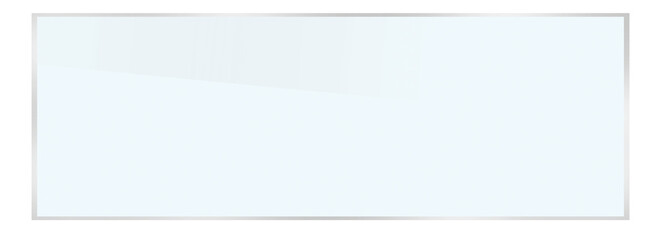 Obraz premium Transparent Glass plate background. glossy plastic glare frame, acrylic with glares and light, clear rectangular plate, plexiglas, 3d