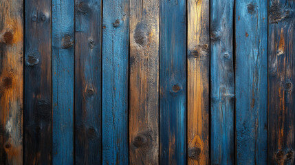 Obraz premium Dark blue and brown old wooden background with the texture of weathered wood planks