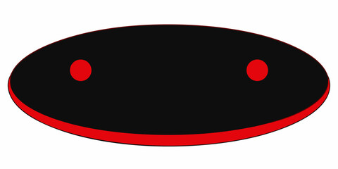 Dark black circle fill with black color in white background vector illustration.
