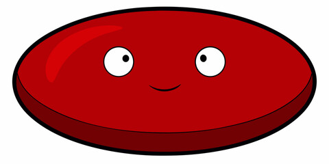 Dark red circle in white background vector illustration.
