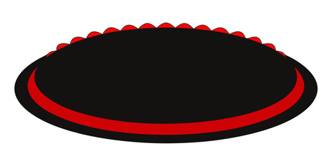 Dark black circle fill with black color in white background vector illustration.

