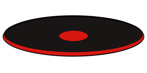 Dark black circle fill with red color in white background vector illustration.








