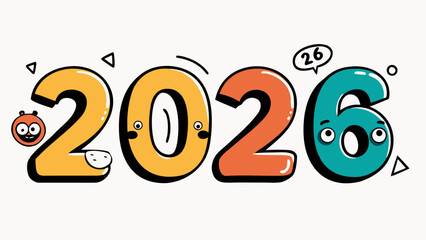 Colorful pack of 2026 New Year logo celebrations designs, templates , social media banners in white background vector illustration.