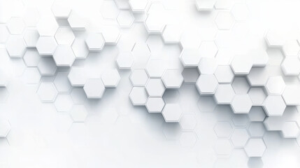 Futuristic honeycomb mosaic white background. Realistic geometric mesh cells texture