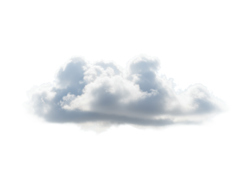 Ultra-realistic UHD photo of soft, voluminous white clouds with intricate contours, isolated against a transparent studio background with luminous azure sky, pristine beauty concept