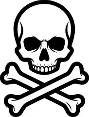 Skull and crossbones icon. Death symbol, danger or poison icon. Vector Illustration.
