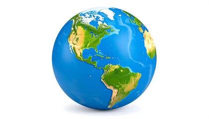 Fototapeta premium Detailed 3D globe of the Americas