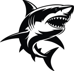 Fototapeta premium Fierce Shark Attack Illustration great white predator