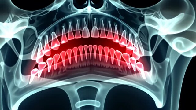 panoramic x-ray, dental imaging, jaw structure. Oral health. Gums strengthen through consistent cleaning. Tooth decay causes severe pain. Dental hygiene supports overall wellness.