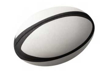 Classic white rugby ball rotating, with transparent background, perfect for sports-themed projects