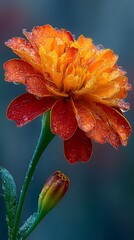 A Stunning Close-Up of a Lush Orange Marigold Flower