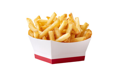 French Fries in Box Fast Food Golden Potatoes