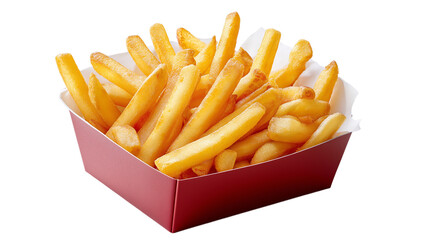 French Fries in Box Fast Food Golden Potatoes