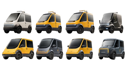 Autonomous Shuttle On Transparent Background