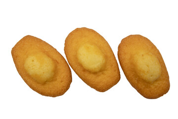 plusieurs madeleines isolées sur un fond blanc