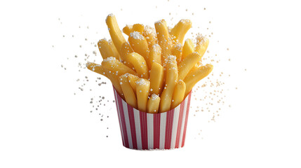 French Fries in Striped Cup Salty Snack Delight