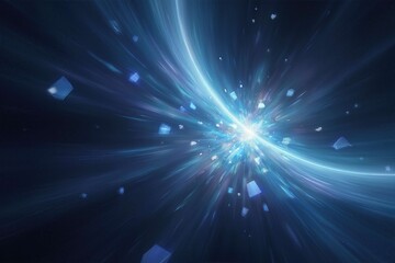 Fototapeta premium Cosmic Light Beam Through Space Nebula - Digital Art Background