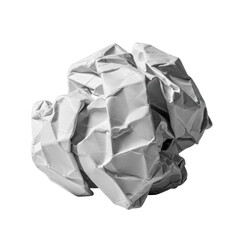 Fototapeta premium High-contrast close-up of crumpled white paper with sharp folds & creases, isolated on white. Harsh studio light reveals intricate texture & dramatic shadows, abstract concept.